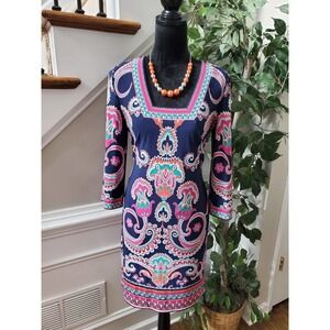 Laundry Womens Multicolor Floral Long Sleeve Back Zip Knee Length Dress Size 6